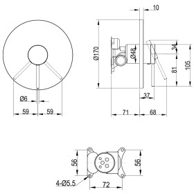 Villeroy & Boch Loop & Friends Unterputz-Einhebel-Armatur ohne Umsteller