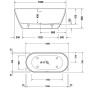 Duravit D-Neo Badewanne freistehend 160 x 75 cm, mit Überlauf