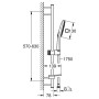 GROHE Rainshower SmartActive 130 Brausestangenset, 3 Strahlarten, Brausestange 60 cm