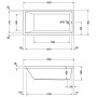 Duravit Starck Badewanne Rechteck 180 x 90 cm mit einer Rückenschräge