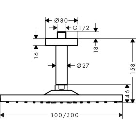 hansgrohe Raindance E Kopfbrause 300 1jet EcoSmart mit Deckenanschluss