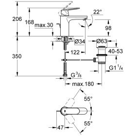Rubinetto monocomando per lavabo GROHE Eurosmart C M-Size con scarico