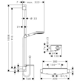 hansgrohe Raindance Select E 120 Combi 90 cm