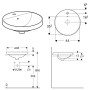 Geberit VariForm Einbauwaschtisch, rund, mit Hahnlochbank