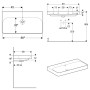 Geberit Smyle Square Waschtisch 90 cm, ohne Hahnloch