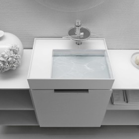 Vasque LAUFEN Kartell 60 x 46 cm, avec étagère à gauche, avec 1 trou de robinet