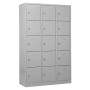 Wolfstahl Schliessfachschrank Stahl 15 Schliessfächer Drehriegelverschluss 119 x 45 x 190 cm