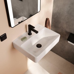 hansgrohe Xanuia Q Handwaschbecken 500/390 mit Hahnloch ohne Überlauf, SmartClean