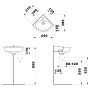 LAUFEN PRO B Eck-Handwaschbecken 44 cm mit Hahnloch und Überlauf