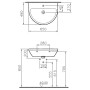 VitrA Integra Waschtisch 65 cm, mit Überlaufloch, 1 Hahnloch mittig