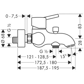 hansgrohe Talis S Einhebel-Wannenmischer Aufputz