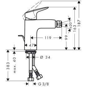 Rubinetto bidet monocomando hansgrohe Logis 100