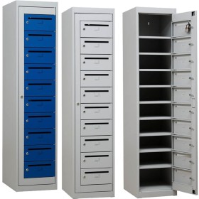 Wolfstahl Schliessfachschrank Verteilerschrank Stahl 10 Schliessfächer Zylinderschloss 40 x 50 x 180 cm