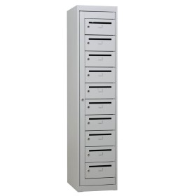 Wolfstahl Schliessfachschrank Verteilerschrank Stahl 10 Schliessfächer Zylinderschloss 40 x 50 x 180 cm