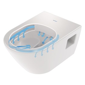 Set WC sospeso Duravit D-Neo Rimles, a scarico a pavimento