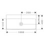 hansgrohe Xelu Q Waschbecken 100 x 48 cm ungeschliffen, ohne Hahnloch