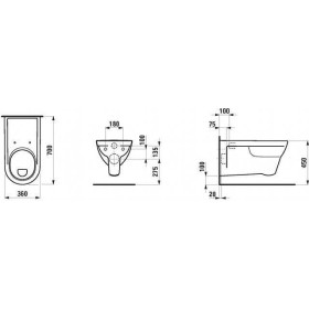 WC suspendu LAUFEN PRO LIBERTY à chasse directe 36 x 70 cm