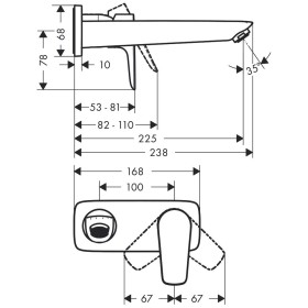 hansgrohe Talis E Einhebel-Waschtischmischer UP mit Auslauf 22,5 cm