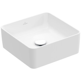 Vasque à poser Villeroy & Boch Collaro 38 cm carrée sans trop-plein, sans trou de robinet