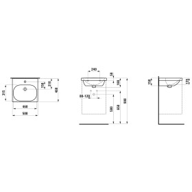 Vasque à poser LAUFEN LUA 50 x 46 cm 1 trou de robinet, sans trop-plein