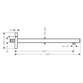 hansgrohe Brausearm Square 38,9 cm