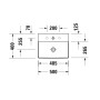 Duravit DuraSquare Waschtisch Compact geschliffen mit 1 Hahnloch, 50 x 40 cm