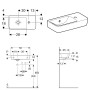 Geberit Renova Compact Handwaschbecken 50 cm, asymmetrisch mit Hahnloch rechts