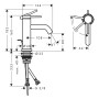 hansgrohe Tecturis S Einhebel-Waschtischarmatur 80 CoolStart wassersparend+ mit Zugstangen-Ablaufgarnitur