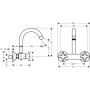 hansgrohe Logis M32 2-Griff Küchenmischer, Wandmontage Highspout, 1jet