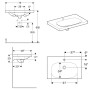 Geberit Acanto Waschtisch mit Ablagefläche und verdecktem Überlauf 75 x 48,2 cm