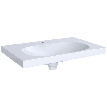 Geberit Acanto Waschtisch mit Ablagefläche und verdecktem Überlauf 75 x 48,2 cm