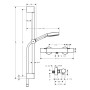 hansgrohe Pulsify Select S Brausesystem 105 3 Strahlarten Relaxation wassersparend, mit Ecostat Fine und Duschstange 65 cm