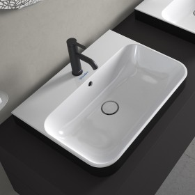 Duravit Happy D.2 Plus Aufsatzbecken 60 cm weiß/anthrazit matt, mit Überlauf, 1 Hahnloch