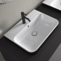 Duravit Happy D.2 Plus Aufsatzbecken 60 cm weiß/anthrazit matt, mit Überlauf, 1 Hahnloch