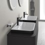 Duravit Happy D.2 Plus Aufsatzbecken 60 cm weiß/anthrazit matt,  mit Überlauf, 1 Hahnloch