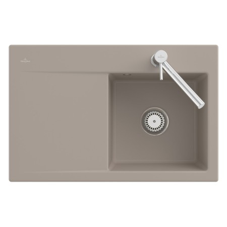 Villeroy & Boch Subway Style 45 Einbauspüle, Ablaufgarnitur mit Handbetätigung, Becken rechts