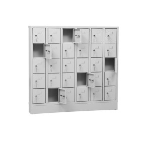 Wolfstahl Schliessfachschrank Stahl 30 Schliessfächer Zylinderschloss 119 x 15 x 110 cm