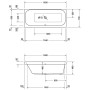 Duravit Happy D.2 Badewanne Rechteck 160 x 70 cm, Rückenschräge links