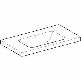 Geberit iCon Light Waschtisch 90 cm mit Ablagefläche, ohne Hahnloch, mit Überlauf