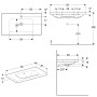 Geberit iCon Light Waschtisch 90 cm mit Ablagefläche, ohne Hahnloch, mit Überlauf