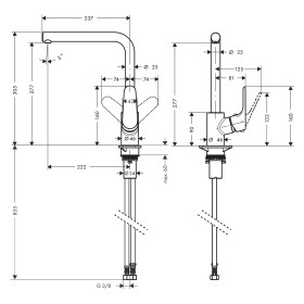 hansgrohe Focus M41 Einhebel-Küchenmischer 280, 1jet