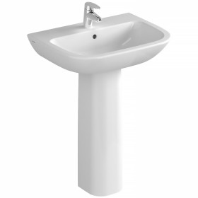 Lavabo VitrA S20 60 cm, 1 foro rubinetto centrale e troppo pieno