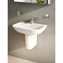 VitrA S20 Waschtisch 60 cm, 1 Hahnloch mittig und Überlauf