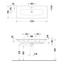 Duravit Viu Möbelwaschtisch 123 cm mit 1 Hahnloch, mit Überlauf