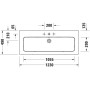Duravit ME by Starck Möbelwaschtisch 123 cm mit 1 Hahnloch