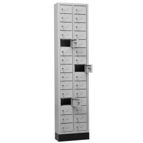 Wolfstahl Schliessfachschrank Stahl 30 Schliessfächer Zylinderschloss 46 x 20 x 195 cm