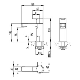 Rubinetto dell'acqua fredda Villeroy & Boch Architectura senza tappo di scarico