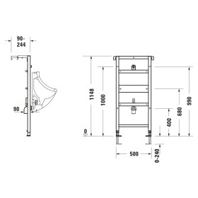 Élément d'urinoir Duravit DuraSystem, Standard, laqué par poudrage