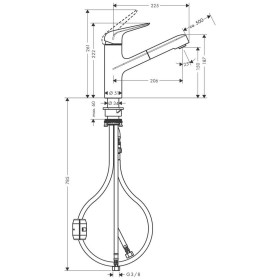 hansgrohe Focus M42 Einhebel-Küchenmischer 150, Ausziehauslauf, 1jet