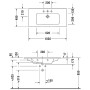 Duravit ME by Starck Möbelwaschtisch 103 cm mit 1 Hahnloch